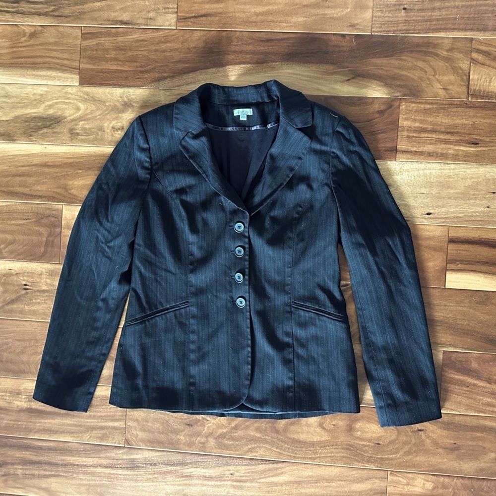 Semantiks Black Pinstripe Blazer Jacket size 12